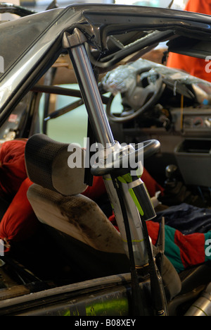 Amkus ram, hydraulic rescue tool, jaws of life, hydraulic ram used at a vehicular accident site Stock Photo