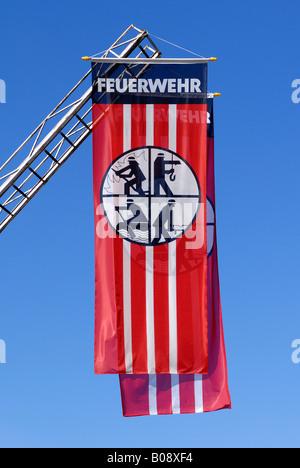 Volunteer firefighter flag (German) Stock Photo