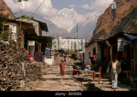 Mountain village of Tatopani, Nepal, Asia Stock Photo