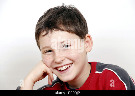 lucky boy with freckles Stock Photo