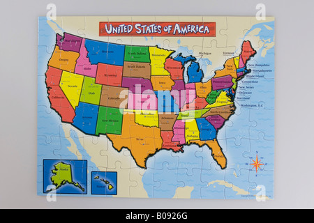 Puzzle, map of the United States of America, USA Stock Photo