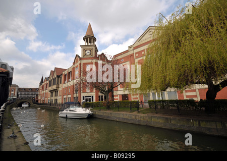 Canal riverside Lincoln city centre Lincolnshire England Stock Photo