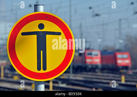 Prohibition sign, central rail station in Stuttgart, Baden-Wuerttemberg, Germany Stock Photo