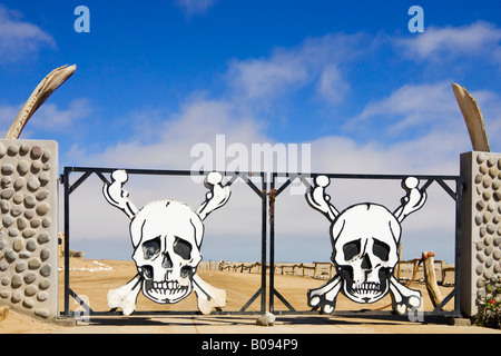 Entrance Gate Skeleton Coast with Skulls. Skeleton Coast, Namibia ...