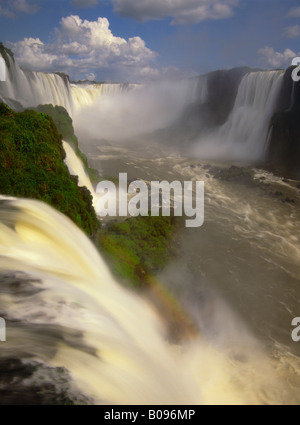South America, Brazil, Igwacu Falls. Towering Igwacu Falls thunders into the Igwacu River.