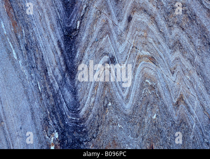 Textured, layered rock surface, Tirol, Austria Stock Photo