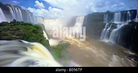 South America, Brazil, Igwacu Falls. Glorious Igwacu Falls thunders into the Igwacu River.