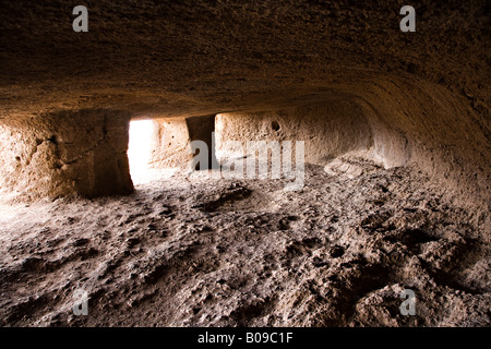 Interior Cuevas de Cuatro Puertas archaeological site 'Gran Canaria' Spain Stock Photo