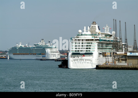 Independence of the Seas and sister ship Brilliance of the Seas Cruise Ships Alongside in the Port of Southampton England Stock Photo