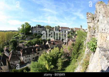 Angles sur L'Anglin the beautiful medieval village in Vienne, Poitou-Charentes, France Stock Photo