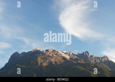 Mount Kinabalu At Dawn, Kinabalu National Park, Sabah, Malaysian Borneo Stock Photo