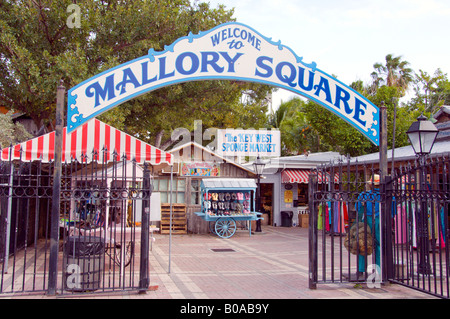 The Mallory Square Welcome sign in Kew West Florida USA Stock Photo