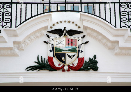 Republic of Panama coat of arms at the facade of the Presidential Palace Stock Photo