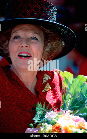 Portrait of Queen Beatrix of the Netherlands, taken on Queen's day celebration (April 30) when she meets the public Stock Photo