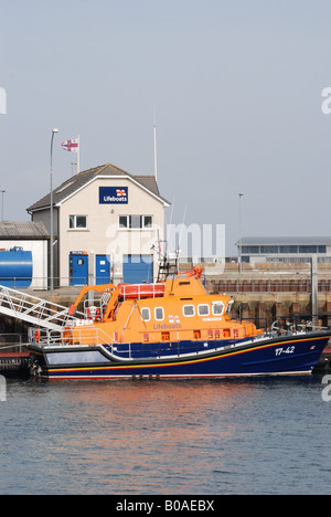 Scrabster RNLI Lifebaot in Harbour near thurso highland scotland Stock Photo