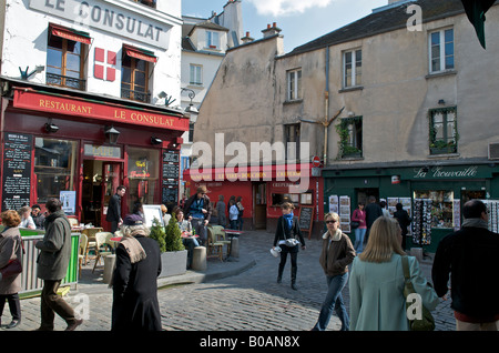 Le Consulat restaurant at Montmatre in Paris Stock Photo