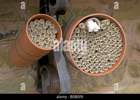 Insect house artificial habitat to attract bees ladybirds and other insects Stock Photo