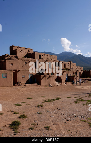 The old indian pueblo Martinez Hacienda made of adobe Taos New Mexico USA Stock Photo