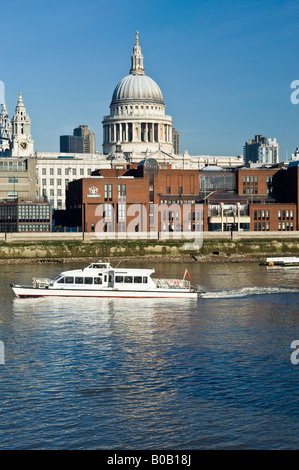 St Pauls Cathedral as seen across River Thames in London England UK Stock Photo