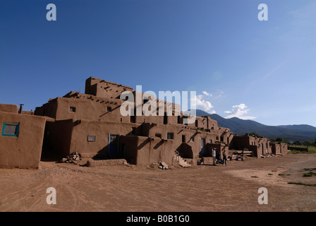 The old indian pueblo Martinez Hacienda made of adobe Taos New Mexico USA Stock Photo