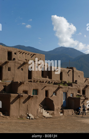 The old indian pueblo Martinez Hacienda made of adobe Taos New Mexico USA Stock Photo