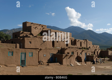 The old indian pueblo Martinez Hacienda made of adobe Taos New Mexico USA Stock Photo