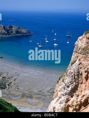 La Coupee, Grande Greve, Sark, Channel islands, UK Stock Photo