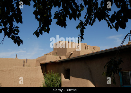 The old indian pueblo Martinez Hacienda made of adobe Taos New Mexico USA Stock Photo