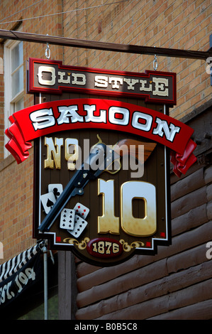 North America, USA, South Dakota, Deadwood. Main Street, No. 10 Saloon, the only museum in the world with a bar. Stock Photo