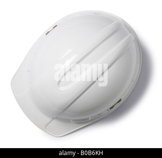 White Construction Hard Hat protection Stock Photo