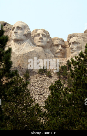 North America, USA, South Dakota, Keystone, Mount Rushmore National Memorial. Views from Presidential Trail. Stock Photo