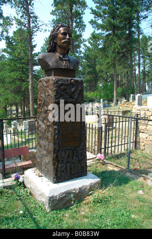 North America, USA, South Dakota, Deadwood, Mt. Moriah Cemetery. Wild Bill Hickok grave site. Stock Photo