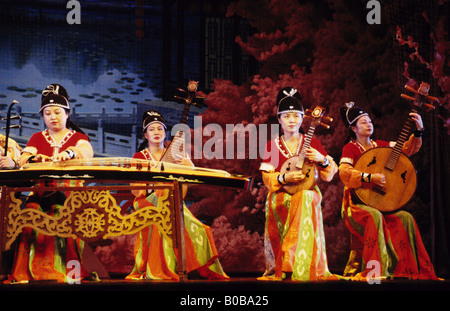 Ruan instruments being played in Tang Dynasty performance in Xia'n. The ...