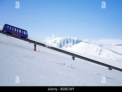The ski funicular at the ski resort of Cairngorm in Scotland Stock Photo