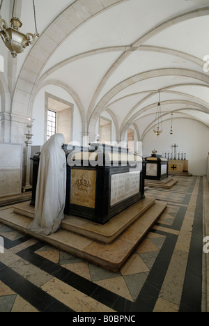 Lisbon Portugal Tombs of past Kings in the Pantheon of the Braganca Dynasty inside the church of Sao Vicente de Fora Alfama Stock Photo