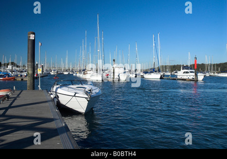 Boats and Yachts on Hamble River and Marina Stock Photo