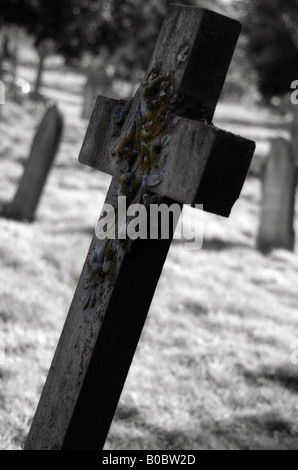 The leaning gravestone. Stock Photo