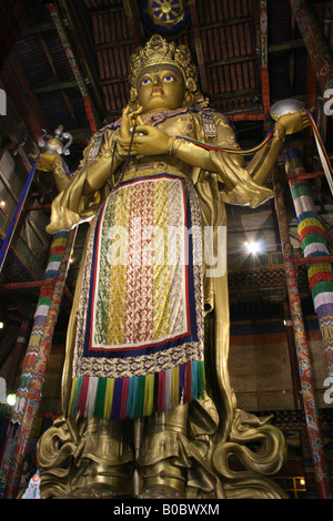 26.5-meter-high statue of Migjid Janraisig, a Buddhist bodhisattva also known as Avalokitesvara, Gandan monastery, Ulaanbaatar Stock Photo