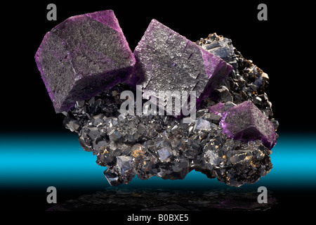 Fluorite on Sphalerite Cave In Rock Illinois Stock Photo