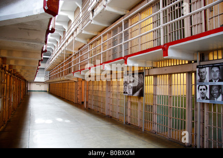 Sombre and infamous secure cells at Alcatraz island penitentiary federal Jail Stock Photo