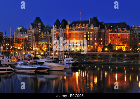 The Inner Harbor is in downtown Victoria, just west of the Fairmont Empress Hotel,  north of the government buildings Stock Photo