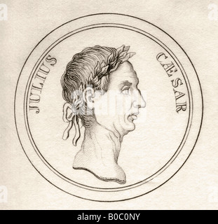 Gaius Julius Caesar, BC100 - 44. Roman general, dictator and statesman. From the book Crabbs Historical Dictionary, published 1825. Stock Photo