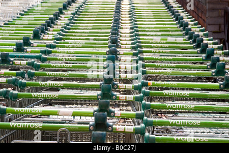 Shopping Trolleys At Waitrose,norwich,uk Stock Photo - Alamy