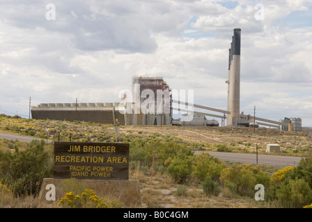 Jim Bridger Coal Fired Power Plant near Rock Springs, Wyoming Stock Photo