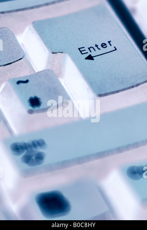 Enter button on computer keyboard close up Stock Photo