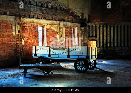 Image of the old Montana Territorial Prison Wagon Stock Photo