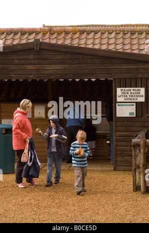 Washing hands at The Junior Farm At Wroxham Barns In Norfolk,Uk Stock Photo