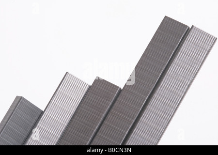 Staples from an office isolated on a white background Stock Photo