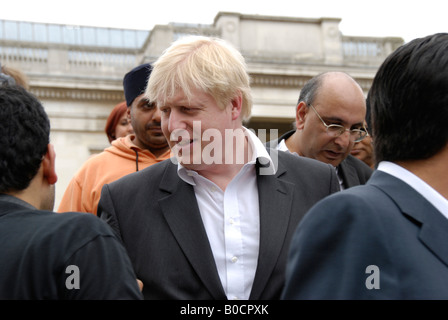 Mayor of London Boris Johnson on walkabout at 2008 Vaisakhi Sikh New Year Festival in Trafalgar Square London. Stock Photo