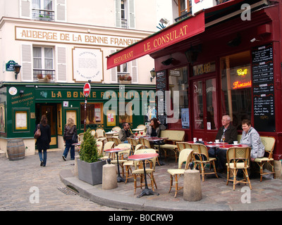 Montmartre streetcorner cafe Paris France Stock Photo